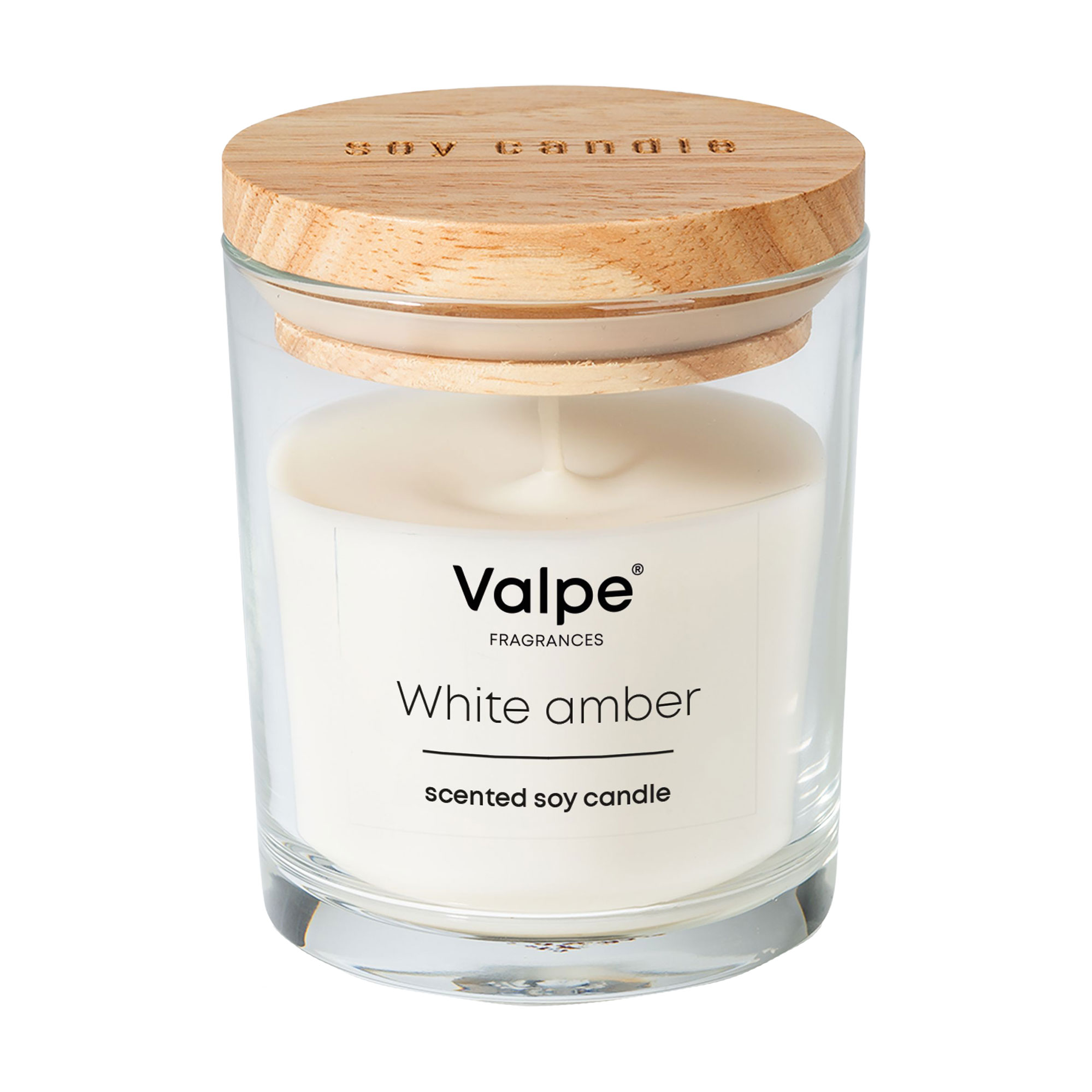 Ароматична соєва свічка в склянці Bispol Valpe Scented Soy Candle, White Amber, 9.2 см, 140 г (VC-006-459)