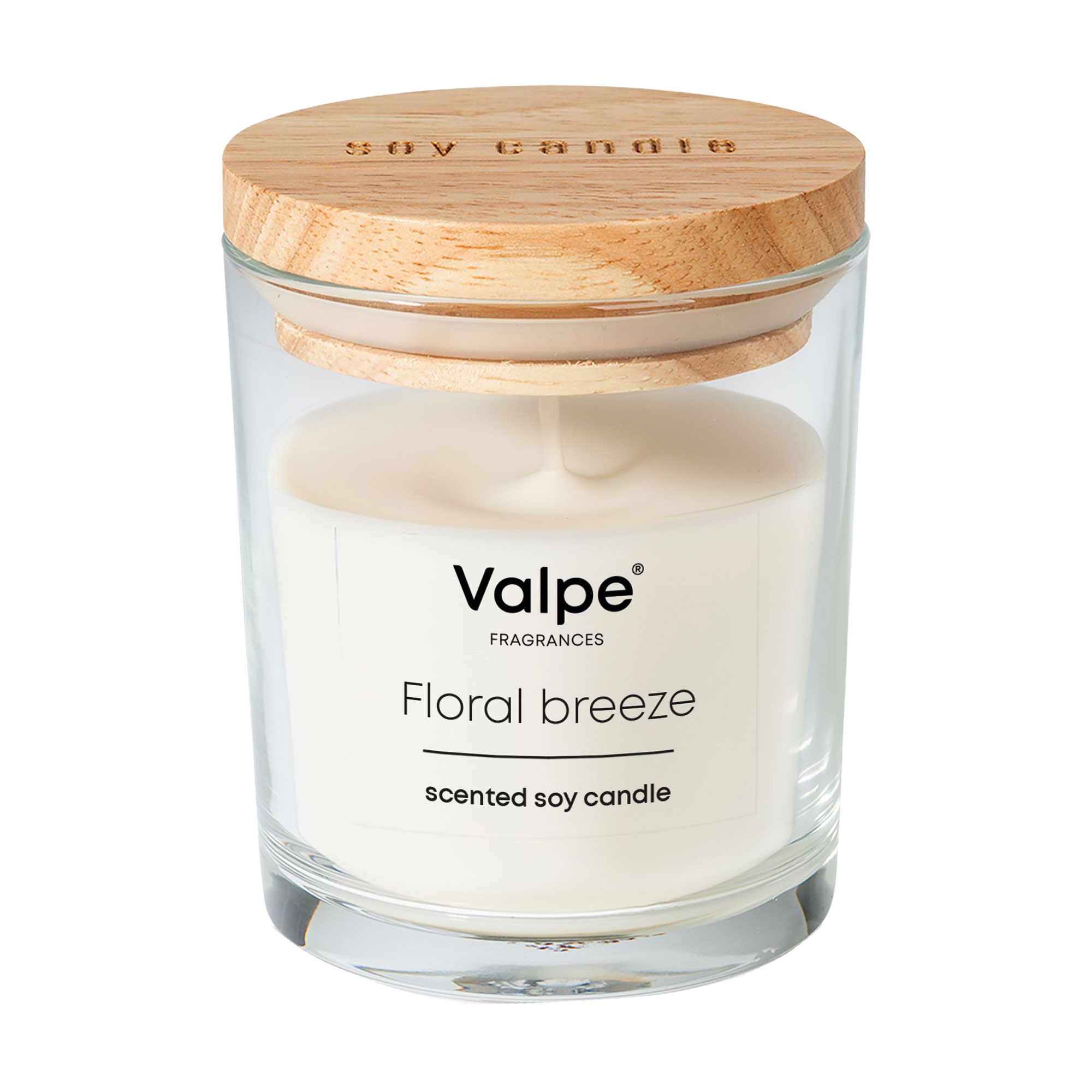Ароматична соєва свічка в склянці Bispol Valpe Scented Soy Candle, Floral Breeze, 9.2 см, 140 г (VC-006-461)